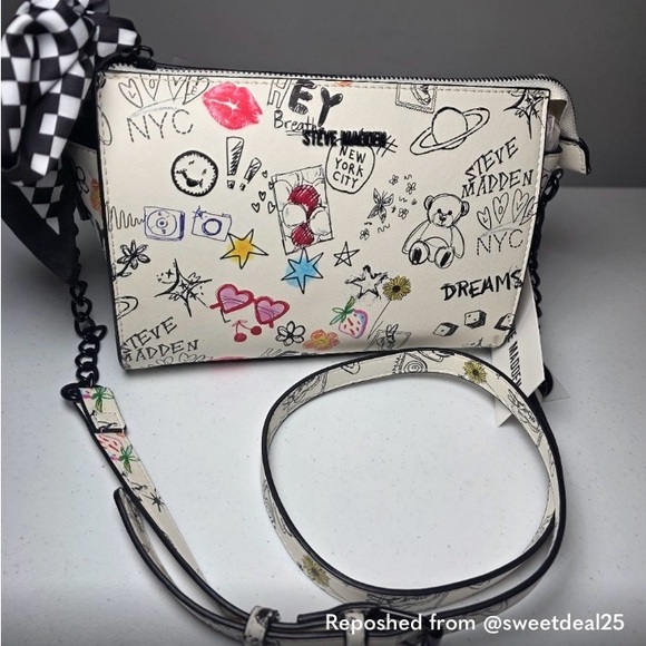 Steve Madden Graffiti Doodle Crossbody Bag NWT - Picture 6 of 6